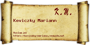 Keviczky Mariann névjegykártya
