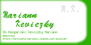 mariann keviczky business card